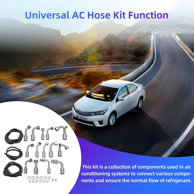 LORPHEIR Universal AC Hose Kit with Fittings & O-Rings for GM Vehicles Compatible with Buick Chevrolet Cadillac GMC - Custom Length Hoses for Air Conditioning Repair - Image 3
